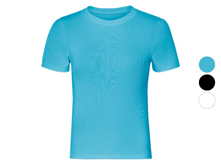 Turquoise t-shirt met korte mouwen, verkrijgbaar in meerdere kleuren.