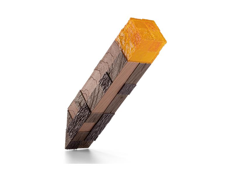 Minecraft speelgoedfakkel van The Noble Collection op een witte achtergrond.