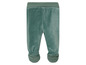 Baby broek van velours met voetjes.