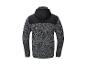 Grijze en zwarte fleece hoodie voor heren, achterkant.