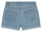 Lichtblauwe denim shorts met gevouwen zoom.