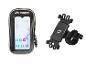 Een Crivit smartphonehouder voor op de fiets, met een tasje en een bevestiging voor op het stuur.