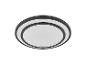 Ronde LED plafondlamp met een zwart frame en witte diffuser.