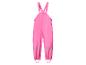Roze waterdichte kinderbroek met bretels en reflecterende elementen