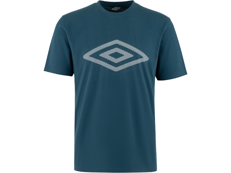 Donkerblauw heren T-shirt met wit ruitvormig logo