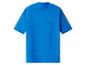 Blauw UV-shirt met korte mouwen voor kinderen, achteraanzicht.