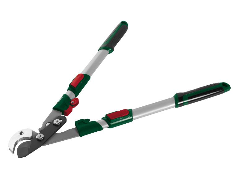 Parkside takkenschaar met telescopische handgrepen in groen en rood