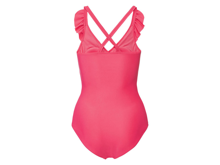 Een roze badpak met ruches