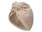 Beige microvezel haarturban met knoop