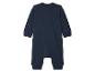 Donkerblauwe baby romper met lange mouwen en pijpen