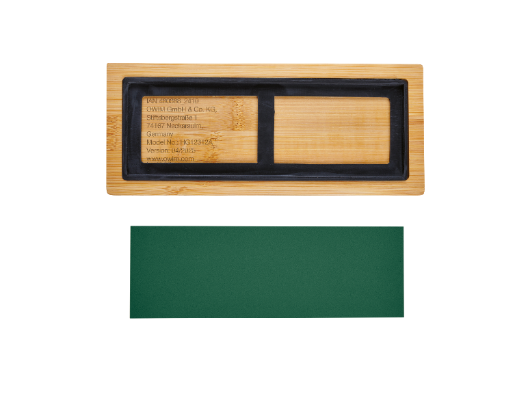 OWIM bamboe doos met donkergroene inlay.