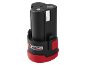 Compacte 12V accupack voor elektrisch gereedschap in zwart en rood met X12V Team logo.