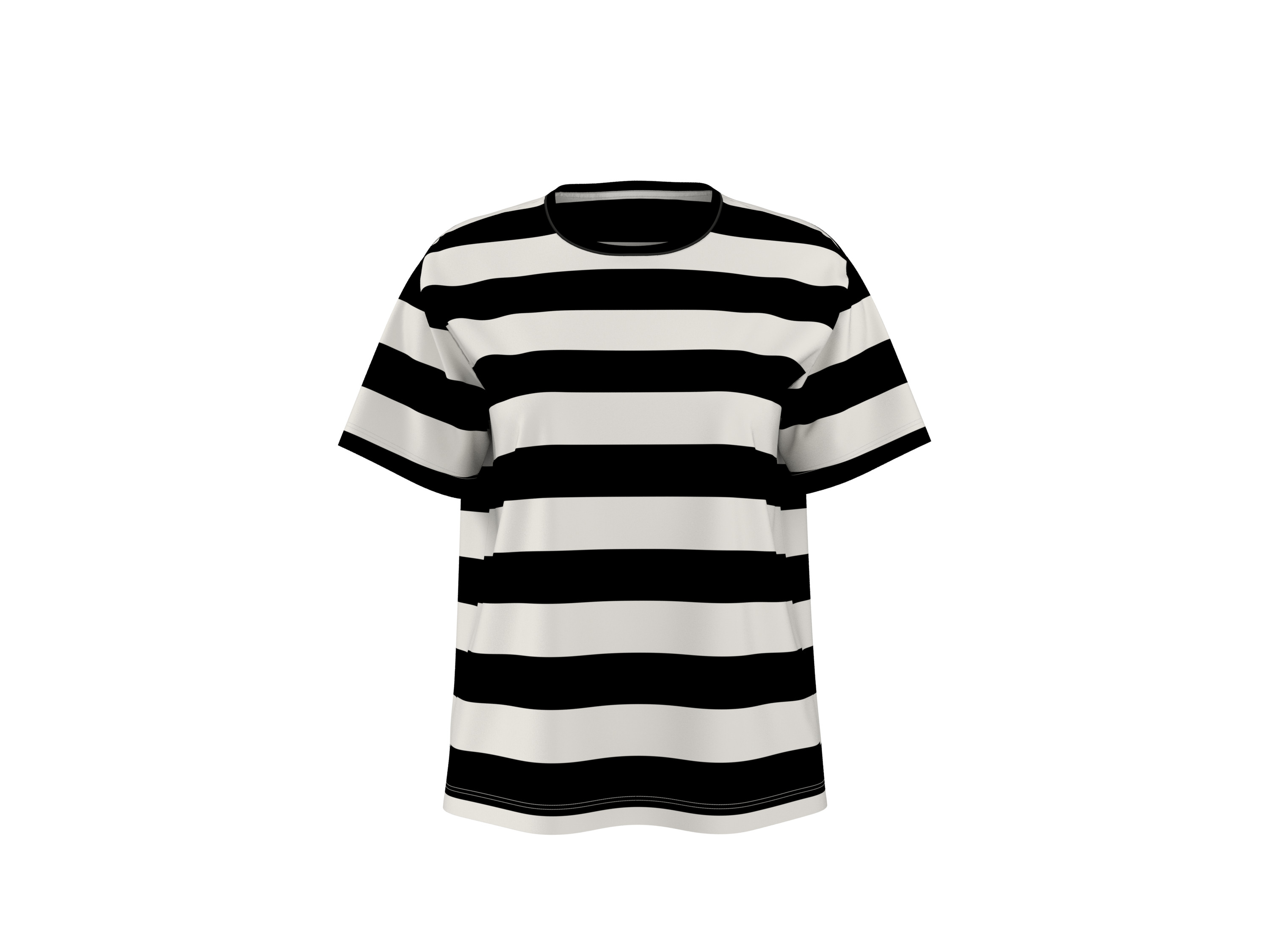 esmara Dames T-shirt (Zwart/gestreept, XS (32/34))