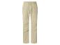 Beige casual herenbroek met elastische tailleband en trekkoord.