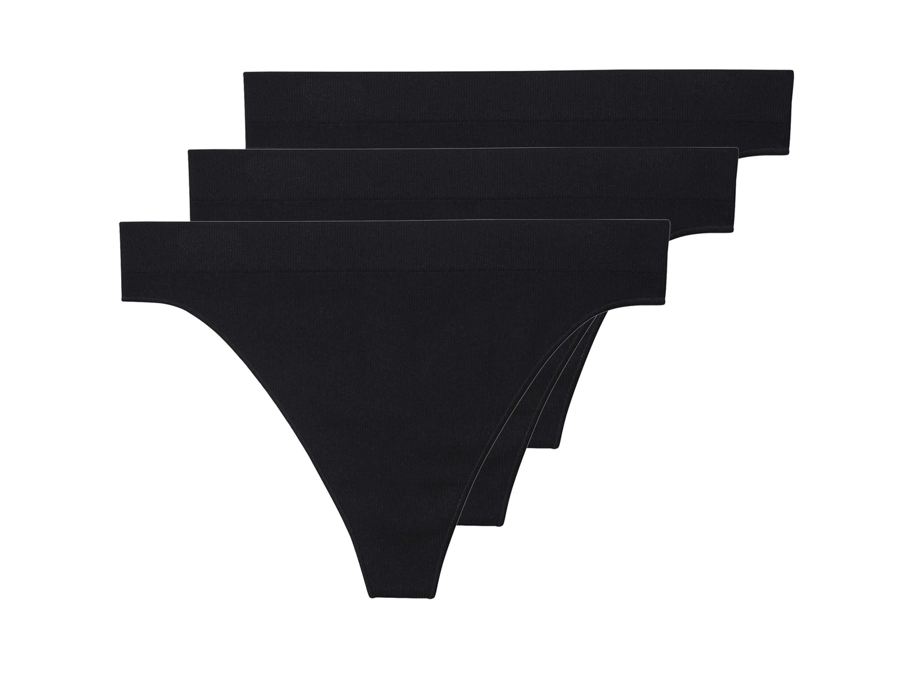 esmara Set van 3 dames strings (Zwart, S (36/38)) afbeelding