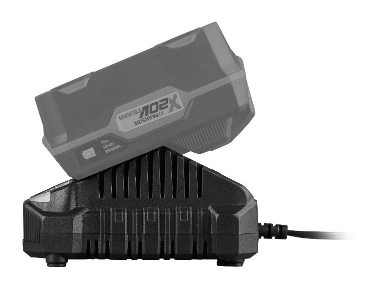 Parkside X20V Team oplader en accu.