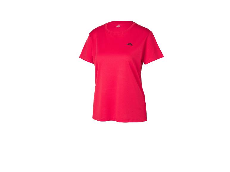 Rood sport T-shirt voor dames met korte mouwen en ronde hals.