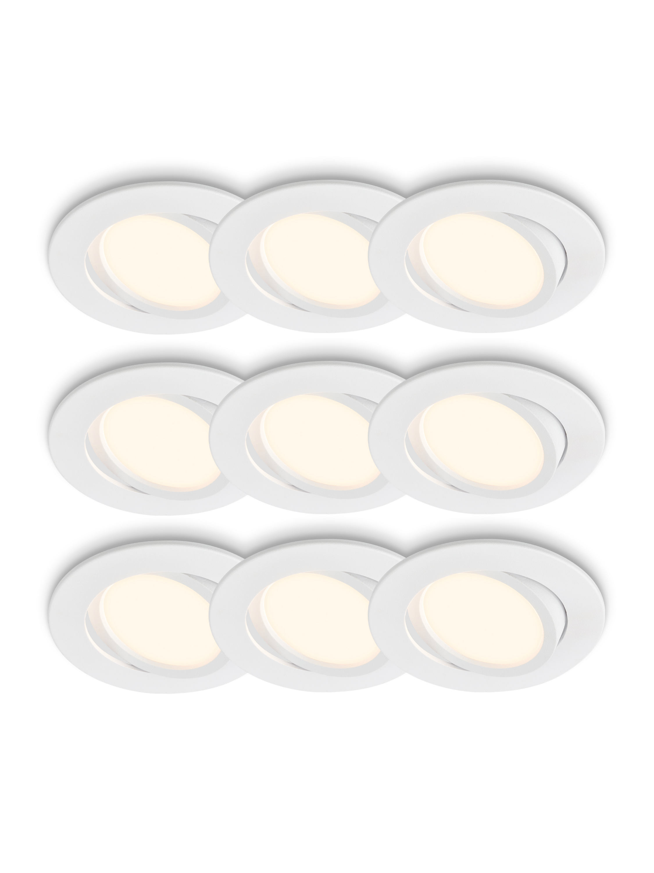 BRILONER LED-inbouwspots (Set van 9 stuks, Wit)