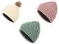 ESMARA® gebreide mutsen met fleecevoering in beige, roze en mintgroen