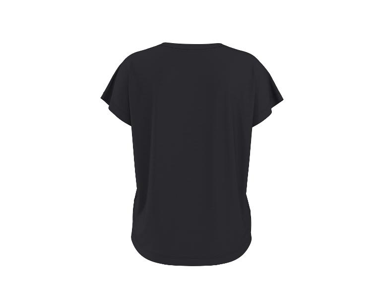Zwart T-shirt met korte mouwen en ronde hals, achterkant