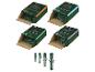 Vier dozen pluggen in diverse maten (5x25mm, 6x30mm, 8x40mm, 10x50mm) met losse pluggen.