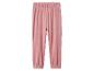 Roze fluwelen joggingbroek met elastische tailleband en boorden