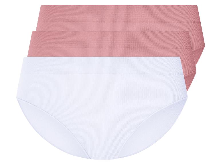 Drie slips: één wit en twee lichtroze.