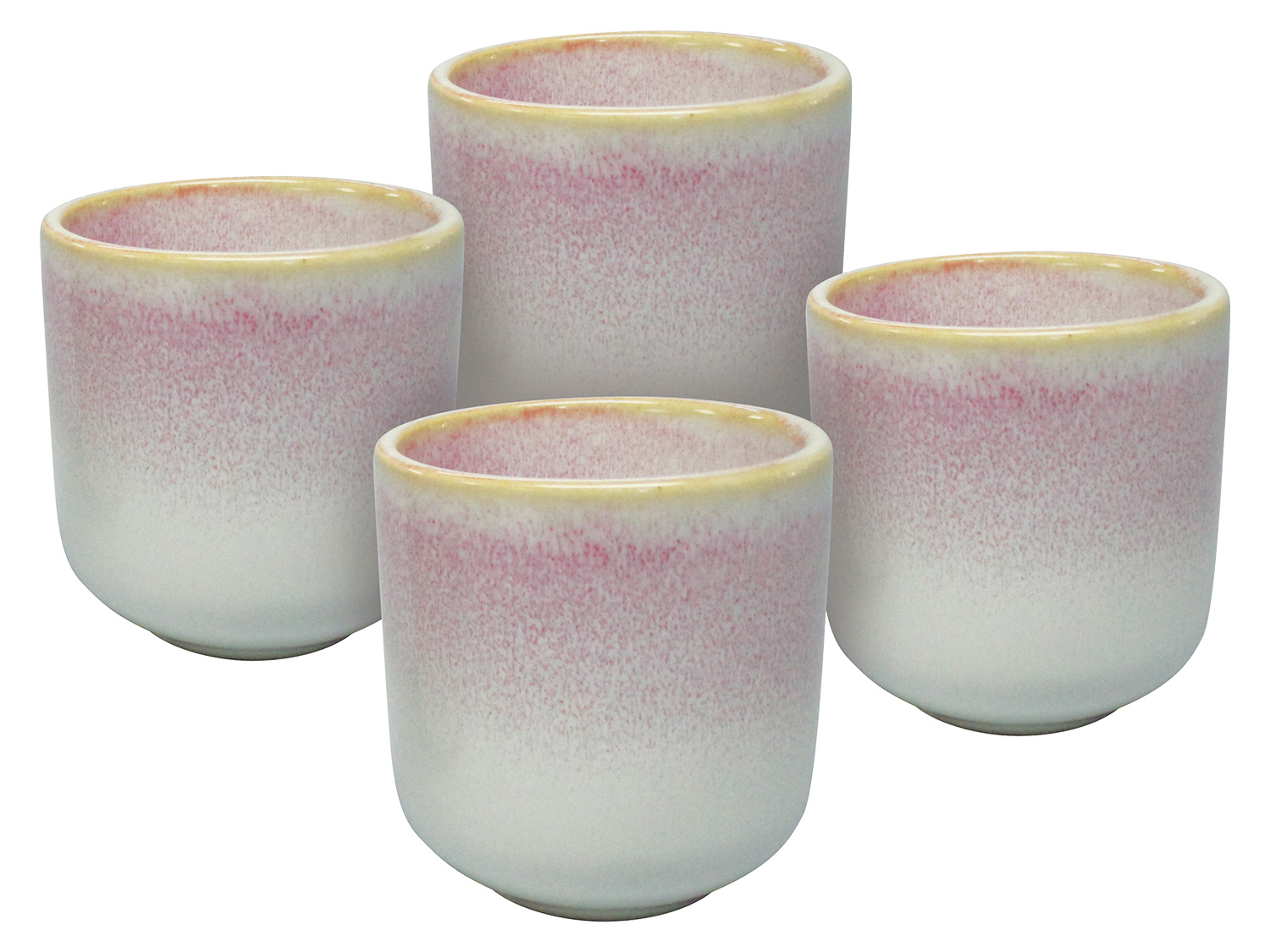 vanWell Espressokopje 13cl set van 4 aardewerk (Roze)