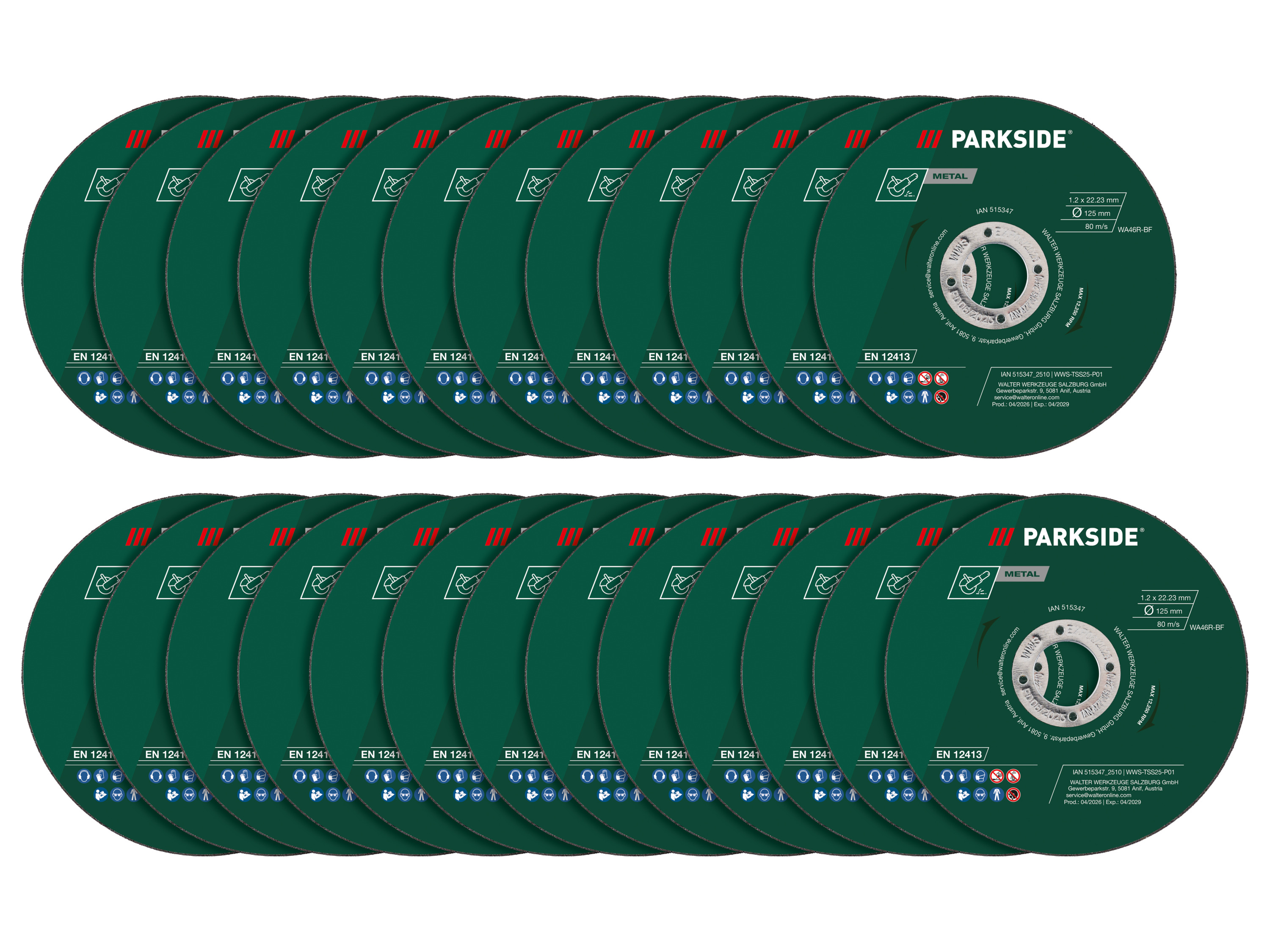 PARKSIDE Slijpschijven of snelspanmoer voor haakse slijper (Slijpschijven 25 stuks)