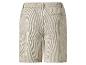 Beige shorts met fijne strepen, achterkant.