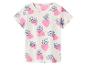 Crèmekleurig kinder-T-shirt met roze hartjes en tekenfilmhondjes