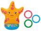Opblaasbaar ringwerpspel met een oranje zeester en drie kleurrijke ringen.