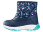 Blauwe winterlaarzen met bloemenprint