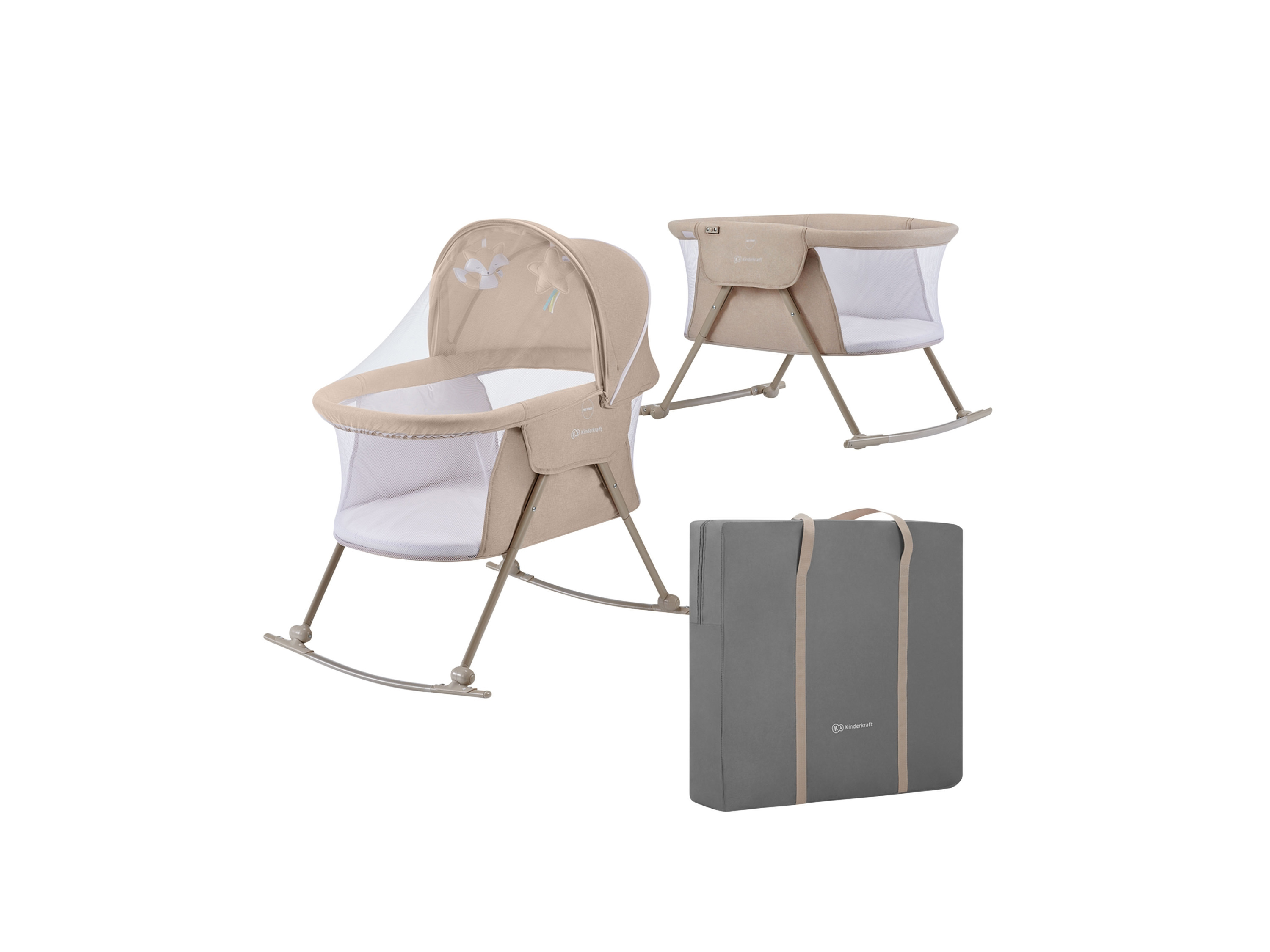 KINDERKRAFT 3-in-1 babybed Lovi Classic, tot 9 kg (Beige)