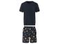 Heren pyjama: t-shirt en short met sinaasappelprint.