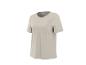 Beige dames T-shirt met korte mouwen en ronde hals.