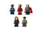 LEGO Marvel Avengers minifiguren: Captain America, Iron Man, Thor, Black Widow en Hulk.