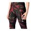 Dames sportlegging met ritszak, in zwart-rood patroon.