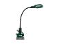 Draadloze LED-werklamp met flexibele zwanenhals en klem, op batterijen.