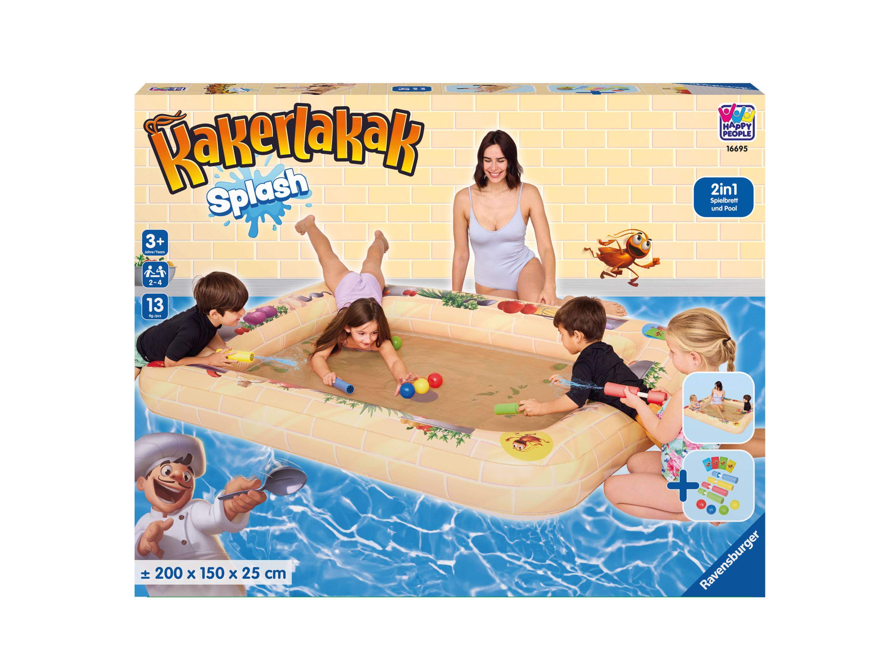 HAPPY PEOPLE Ravensburger waterspelletjes, zwembad speelgoed (De pittige kakkerlakkenval)