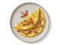 Zwagerman omelet met spek op een bord.