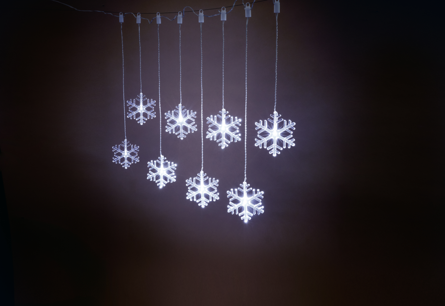 LIVARNO LED-lichtsnoer, met zuignap, voor binnen en buiten (Sneeuwvlokken koudwit)