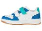 Witte, blauwe en turquoise kindersneakers.