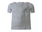 Twee grijze T-shirts met V-hals.