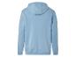 Lichtblauwe hoodie met capuchon.