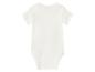 Witte baby romper met korte mouwen, achterkant
