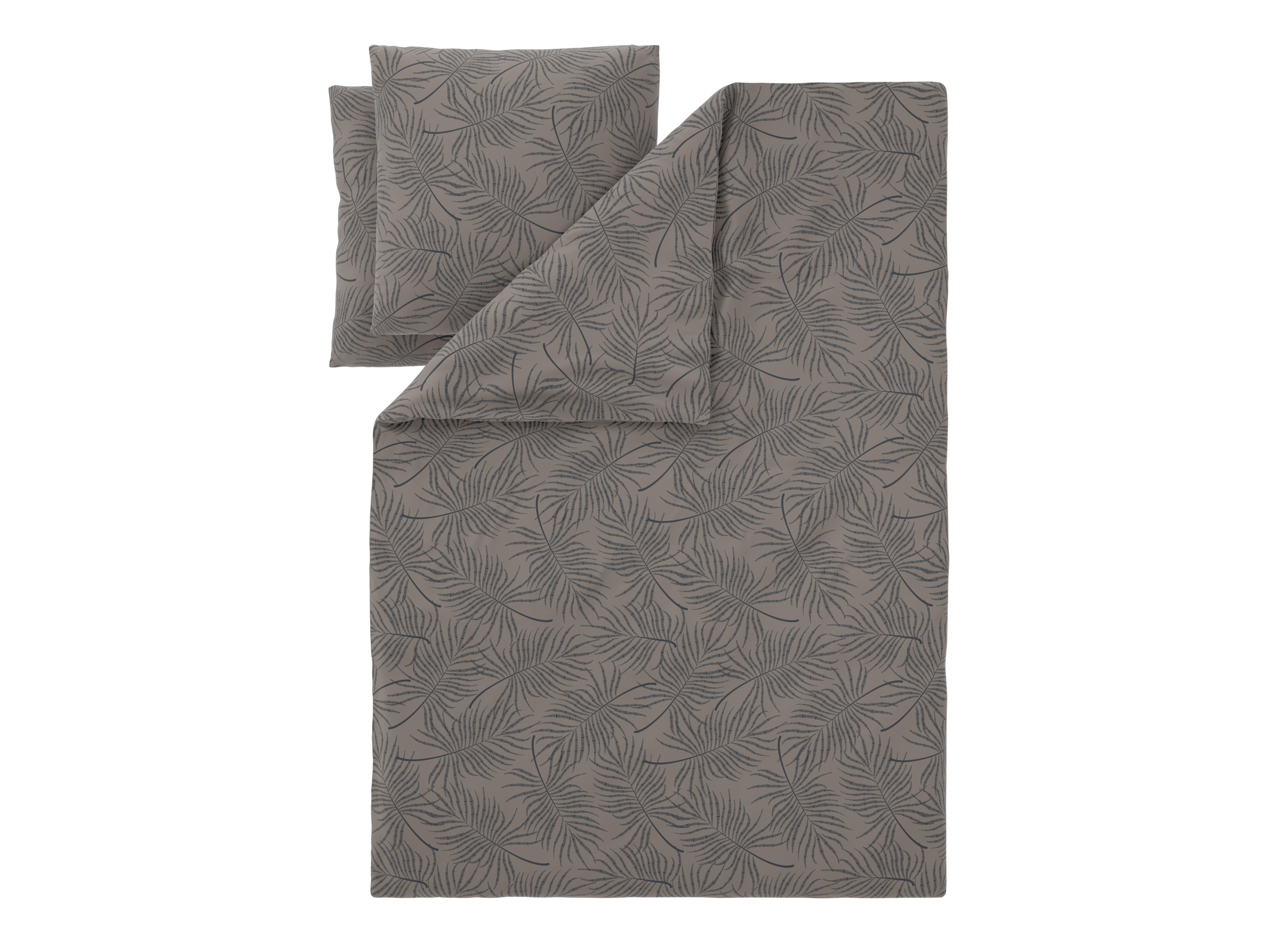 LIVARNO Satijnen dekbedovertrek 240 x 220 cm (Palmbladeren)