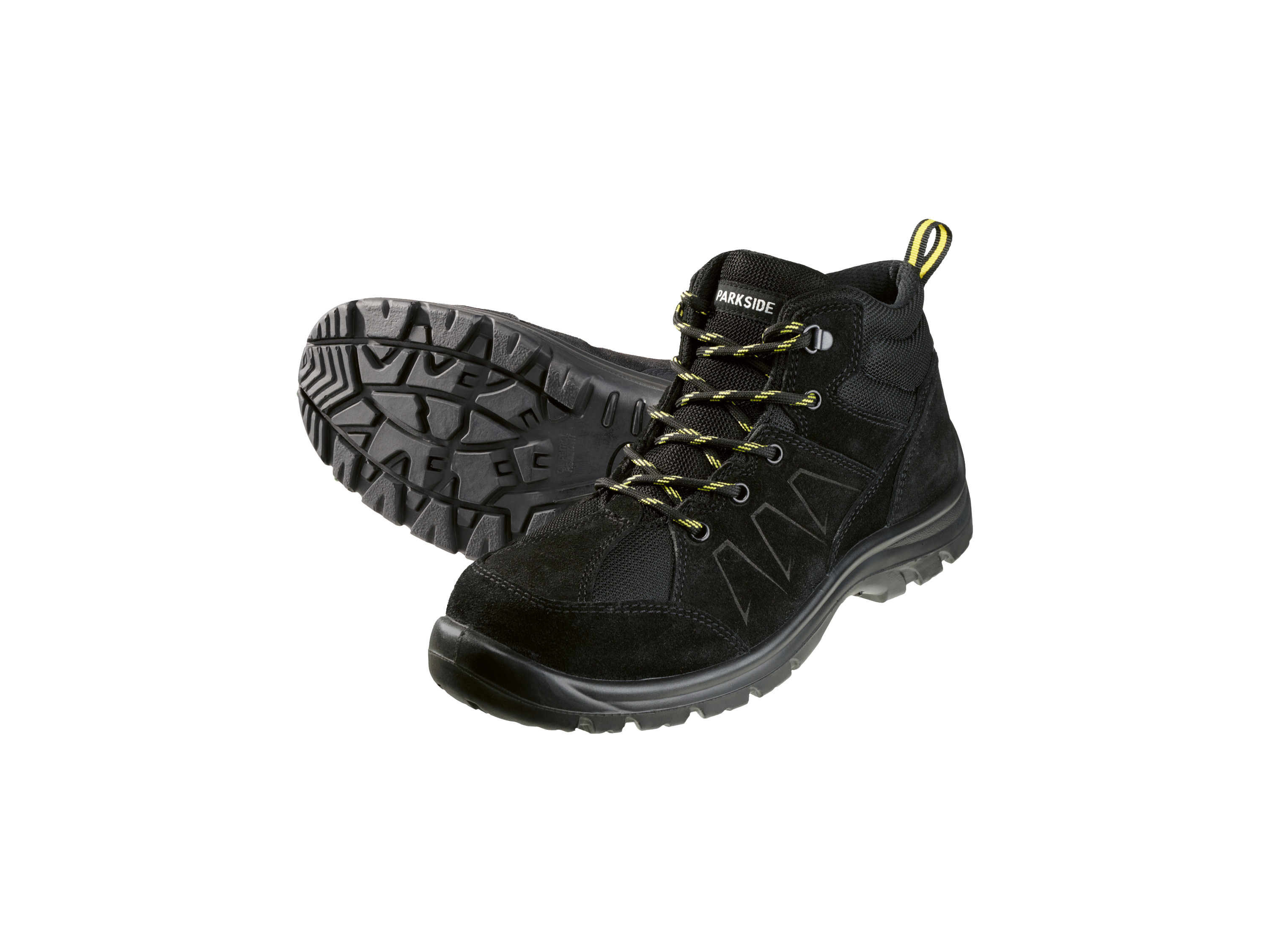 PARKSIDE Leren werkschoenen S3 met stalen neus (Hoog gesneden, Zwart, 41)