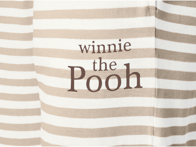 Gestreept loungewear met de tekst 'winnie the Pooh'