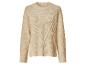 Beige gebreide trui met ronde hals